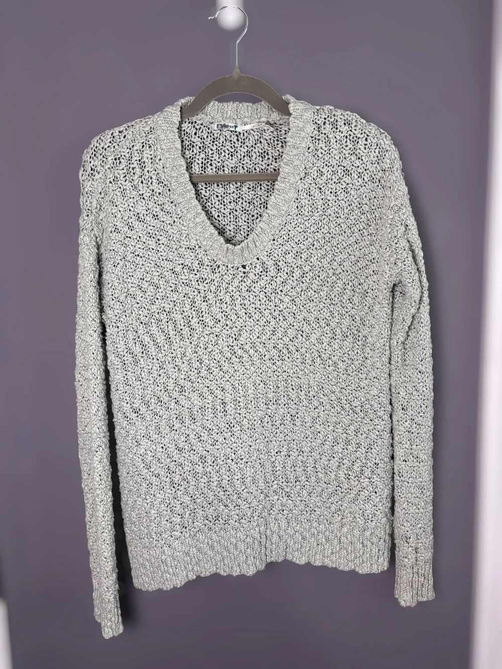 Kimchi Blue Urban Outfitters Mint Green Open Stitch V Neck Sweater Small